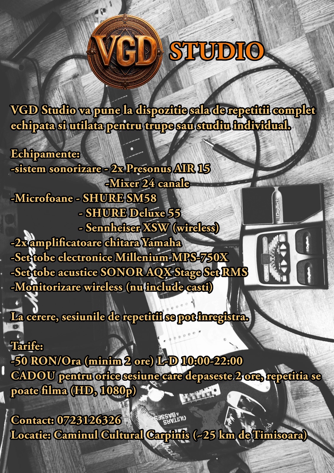 Sala de repetitii si inregistrari