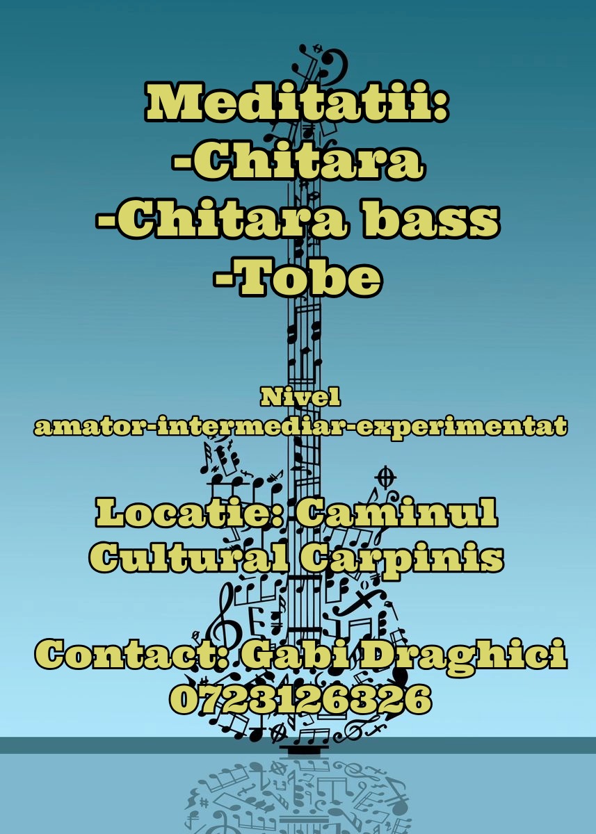 Meditatii chitara, chitara bass și tobe